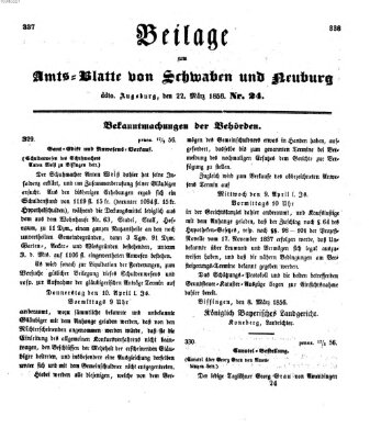 Königlich Bayerisches Kreis-Amtsblatt von Schwaben und Neuburg Samstag 22. März 1856