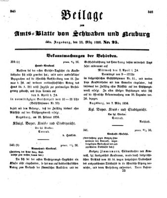 Königlich Bayerisches Kreis-Amtsblatt von Schwaben und Neuburg Mittwoch 26. März 1856