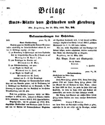 Königlich Bayerisches Kreis-Amtsblatt von Schwaben und Neuburg Freitag 28. März 1856