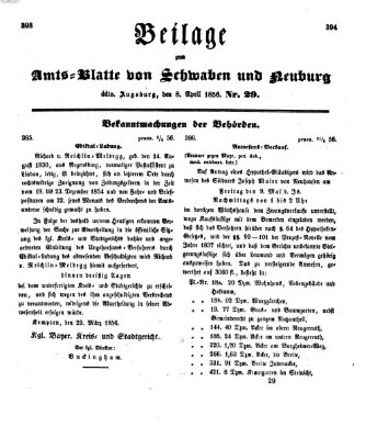 Königlich Bayerisches Kreis-Amtsblatt von Schwaben und Neuburg Dienstag 8. April 1856