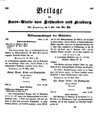 Königlich Bayerisches Kreis-Amtsblatt von Schwaben und Neuburg Freitag 9. Mai 1856