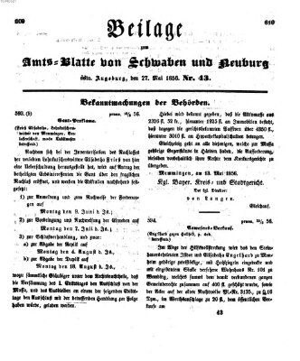 Königlich Bayerisches Kreis-Amtsblatt von Schwaben und Neuburg Dienstag 27. Mai 1856