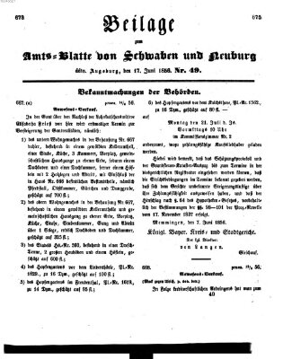 Königlich Bayerisches Kreis-Amtsblatt von Schwaben und Neuburg Dienstag 17. Juni 1856