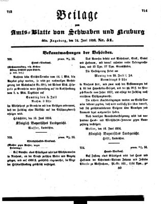 Königlich Bayerisches Kreis-Amtsblatt von Schwaben und Neuburg Dienstag 24. Juni 1856