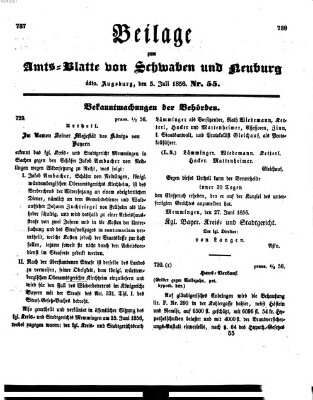 Königlich Bayerisches Kreis-Amtsblatt von Schwaben und Neuburg Samstag 5. Juli 1856