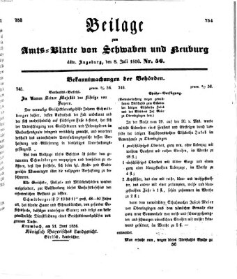 Königlich Bayerisches Kreis-Amtsblatt von Schwaben und Neuburg Dienstag 8. Juli 1856