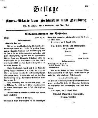 Königlich Bayerisches Kreis-Amtsblatt von Schwaben und Neuburg Dienstag 9. September 1856