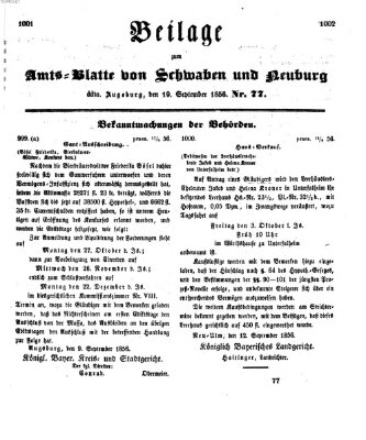 Königlich Bayerisches Kreis-Amtsblatt von Schwaben und Neuburg Freitag 19. September 1856