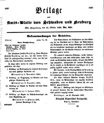 Königlich Bayerisches Kreis-Amtsblatt von Schwaben und Neuburg Dienstag 14. Oktober 1856