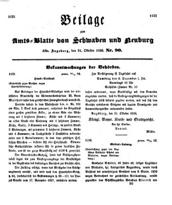 Königlich Bayerisches Kreis-Amtsblatt von Schwaben und Neuburg Freitag 31. Oktober 1856