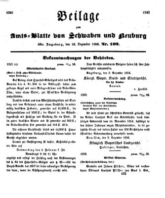 Königlich Bayerisches Kreis-Amtsblatt von Schwaben und Neuburg Dienstag 16. Dezember 1856