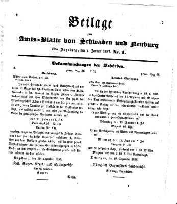 Königlich Bayerisches Kreis-Amtsblatt von Schwaben und Neuburg Freitag 2. Januar 1857