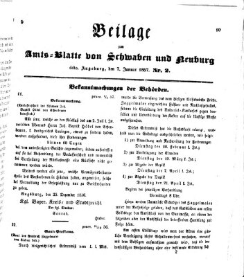 Königlich Bayerisches Kreis-Amtsblatt von Schwaben und Neuburg Mittwoch 7. Januar 1857