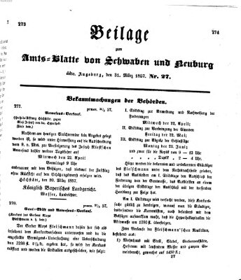 Königlich Bayerisches Kreis-Amtsblatt von Schwaben und Neuburg Dienstag 31. März 1857