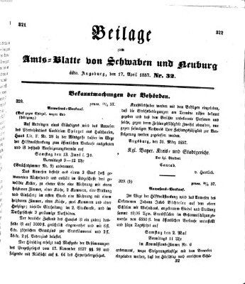 Königlich Bayerisches Kreis-Amtsblatt von Schwaben und Neuburg Freitag 17. April 1857