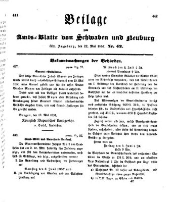 Königlich Bayerisches Kreis-Amtsblatt von Schwaben und Neuburg Freitag 22. Mai 1857