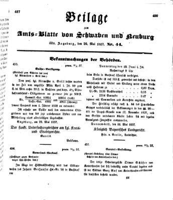 Königlich Bayerisches Kreis-Amtsblatt von Schwaben und Neuburg Freitag 29. Mai 1857