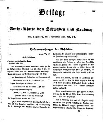 Königlich Bayerisches Kreis-Amtsblatt von Schwaben und Neuburg Dienstag 1. September 1857