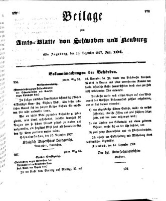 Königlich Bayerisches Kreis-Amtsblatt von Schwaben und Neuburg Freitag 18. Dezember 1857