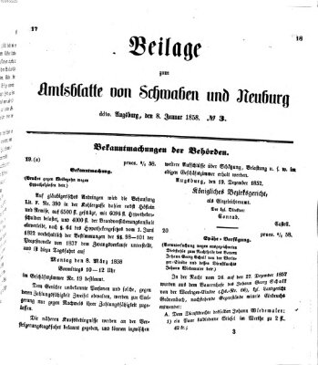 Königlich Bayerisches Kreis-Amtsblatt von Schwaben und Neuburg Freitag 8. Januar 1858