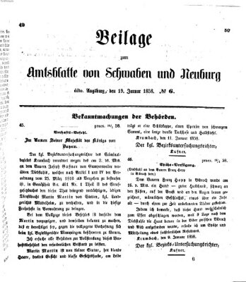 Königlich Bayerisches Kreis-Amtsblatt von Schwaben und Neuburg Dienstag 19. Januar 1858