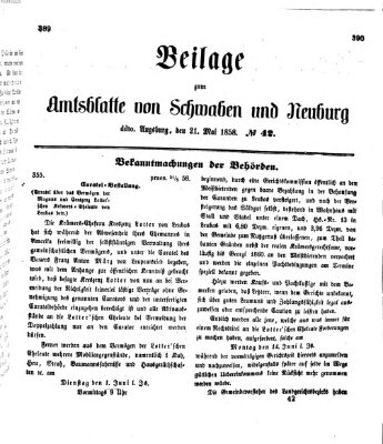 Königlich Bayerisches Kreis-Amtsblatt von Schwaben und Neuburg Freitag 21. Mai 1858