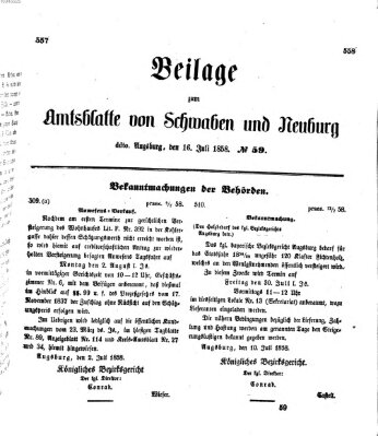 Königlich Bayerisches Kreis-Amtsblatt von Schwaben und Neuburg Freitag 16. Juli 1858