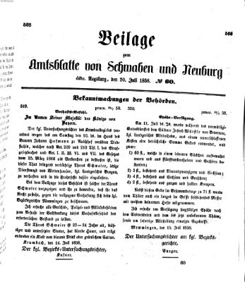 Königlich Bayerisches Kreis-Amtsblatt von Schwaben und Neuburg Dienstag 20. Juli 1858