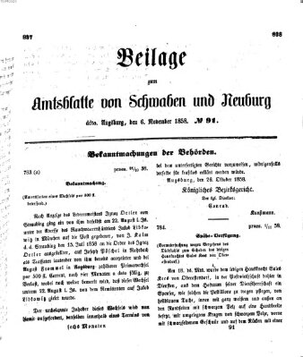 Königlich Bayerisches Kreis-Amtsblatt von Schwaben und Neuburg Samstag 6. November 1858