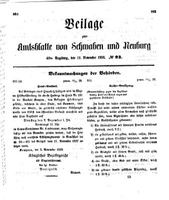 Königlich Bayerisches Kreis-Amtsblatt von Schwaben und Neuburg Freitag 12. November 1858