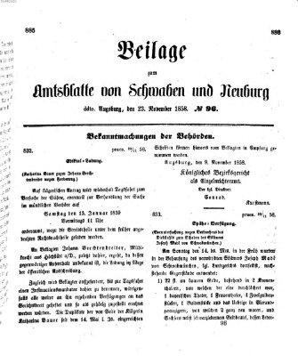 Königlich Bayerisches Kreis-Amtsblatt von Schwaben und Neuburg Dienstag 23. November 1858