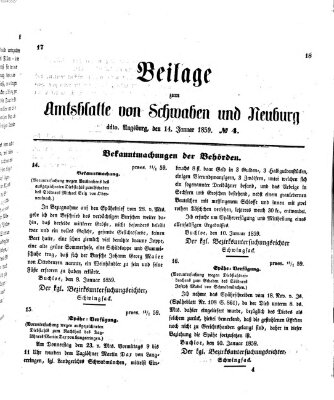 Königlich Bayerisches Kreis-Amtsblatt von Schwaben und Neuburg Freitag 14. Januar 1859