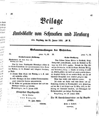 Königlich Bayerisches Kreis-Amtsblatt von Schwaben und Neuburg Dienstag 25. Januar 1859