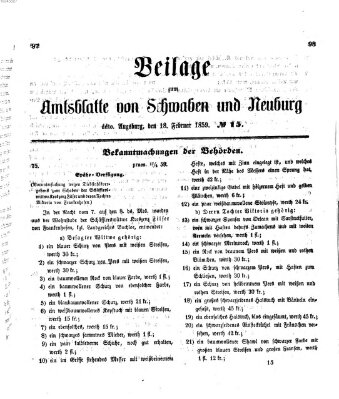 Königlich Bayerisches Kreis-Amtsblatt von Schwaben und Neuburg Freitag 18. Februar 1859