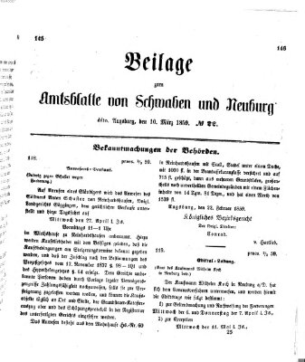 Königlich Bayerisches Kreis-Amtsblatt von Schwaben und Neuburg Donnerstag 10. März 1859