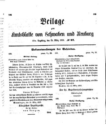 Königlich Bayerisches Kreis-Amtsblatt von Schwaben und Neuburg Freitag 25. März 1859