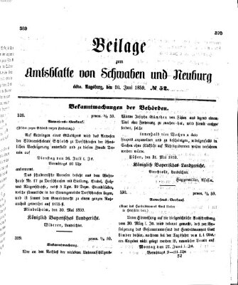 Königlich Bayerisches Kreis-Amtsblatt von Schwaben und Neuburg Freitag 10. Juni 1859