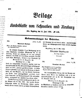 Königlich Bayerisches Kreis-Amtsblatt von Schwaben und Neuburg Dienstag 14. Juni 1859