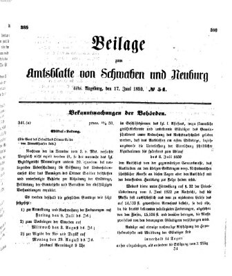 Königlich Bayerisches Kreis-Amtsblatt von Schwaben und Neuburg Freitag 17. Juni 1859