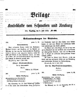 Königlich Bayerisches Kreis-Amtsblatt von Schwaben und Neuburg Freitag 8. Juli 1859