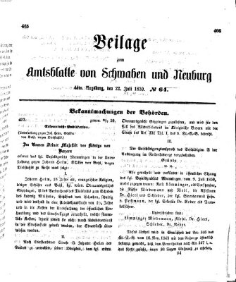 Königlich Bayerisches Kreis-Amtsblatt von Schwaben und Neuburg Freitag 22. Juli 1859