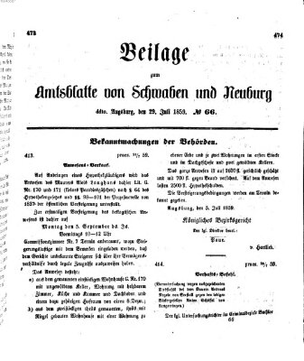 Königlich Bayerisches Kreis-Amtsblatt von Schwaben und Neuburg Freitag 29. Juli 1859