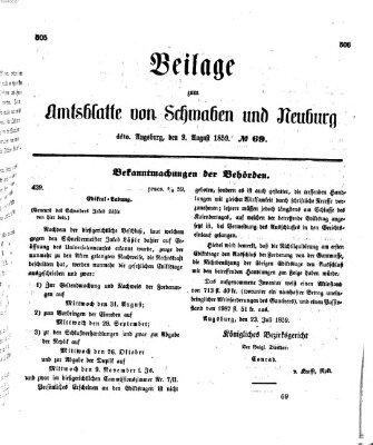 Königlich Bayerisches Kreis-Amtsblatt von Schwaben und Neuburg Dienstag 9. August 1859