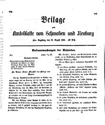 Königlich Bayerisches Kreis-Amtsblatt von Schwaben und Neuburg Dienstag 23. August 1859