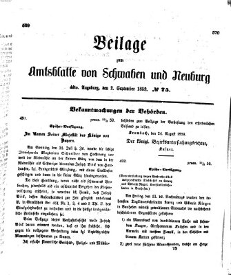 Königlich Bayerisches Kreis-Amtsblatt von Schwaben und Neuburg Freitag 2. September 1859