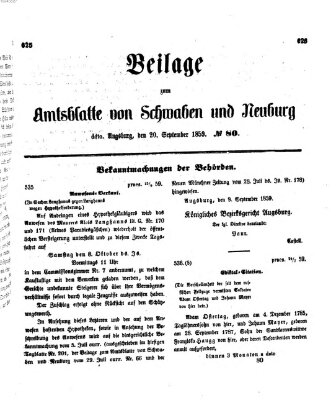 Königlich Bayerisches Kreis-Amtsblatt von Schwaben und Neuburg Dienstag 20. September 1859