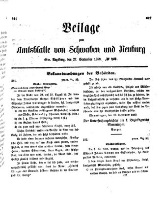 Königlich Bayerisches Kreis-Amtsblatt von Schwaben und Neuburg Dienstag 27. September 1859