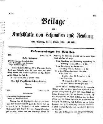 Königlich Bayerisches Kreis-Amtsblatt von Schwaben und Neuburg Dienstag 11. Oktober 1859