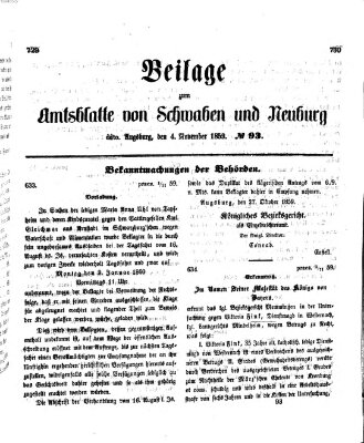 Königlich Bayerisches Kreis-Amtsblatt von Schwaben und Neuburg Freitag 4. November 1859