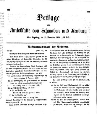 Königlich Bayerisches Kreis-Amtsblatt von Schwaben und Neuburg Dienstag 15. November 1859